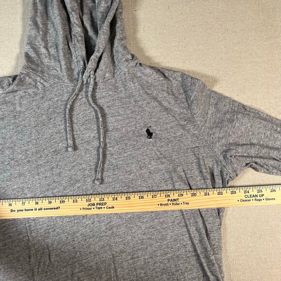 Polo Ralph Lauren Mens Lightweight Hoodie Size Large Grey Preppy Casual - Picture 4 of 6